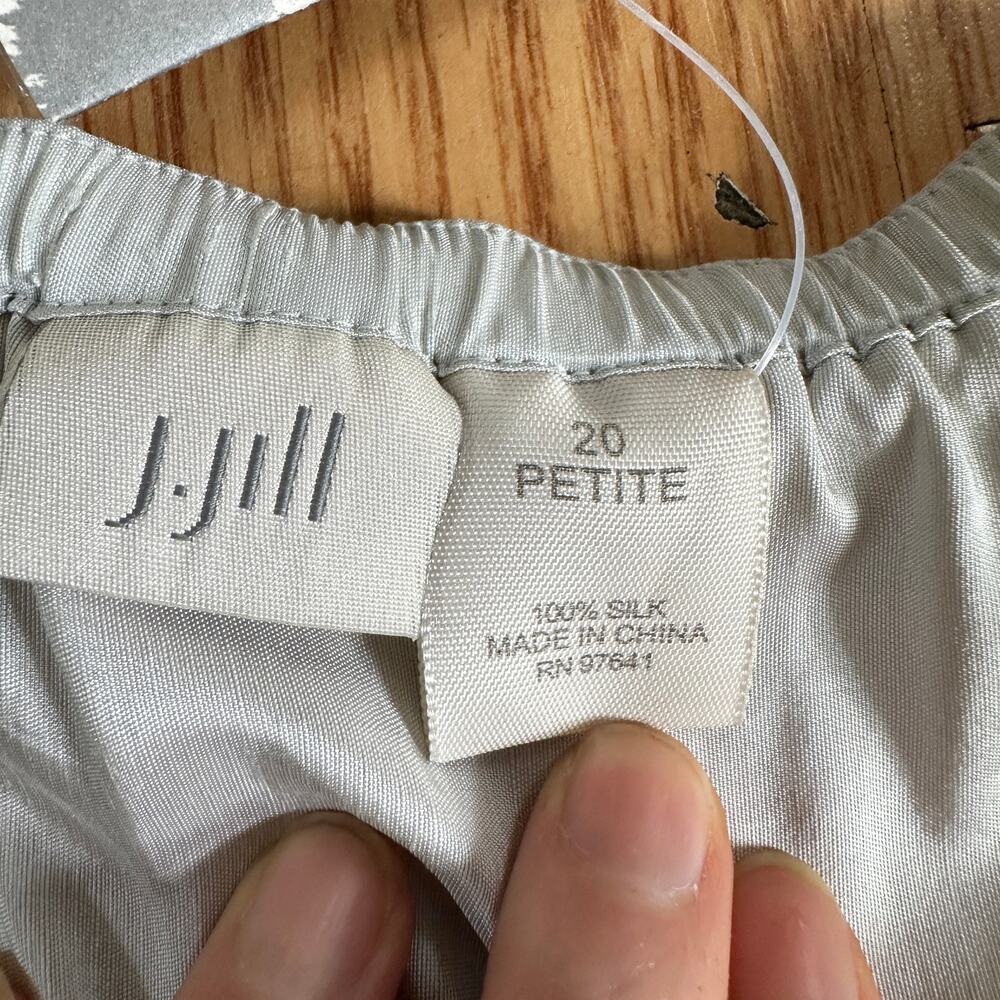 J. Jill Blue Silk Boho Midi Skirt Size 20 Petite - Picture 3 of 10